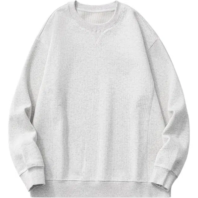 希越 秋冬复古简约纯色圆领潮牌宽松卫衣 男款