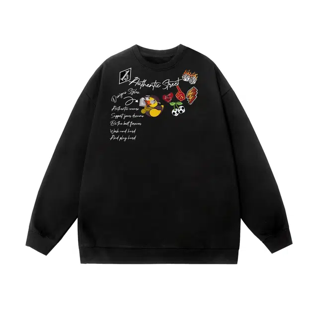 棉基因 早秋街头学院简约高街时尚潮牌潮男青少年复古男装减龄感通勤高级感韩系穿搭女士基础款无帽打底衫慵懒风女圆领卫衣 男女同款