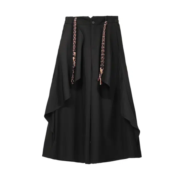 加荣 中式复古潮流男休闲裤时尚百搭宽松裤子男款按照褶皱设计男户外透气松弛的男裤春秋日常通勤亲肤男生长裤 男女同款