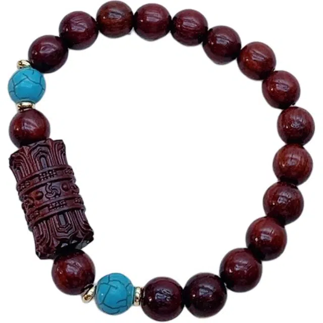 得笙陌 莲花珠吉祥平安禅意手链新中式#好运 血檀 木作手串 女款