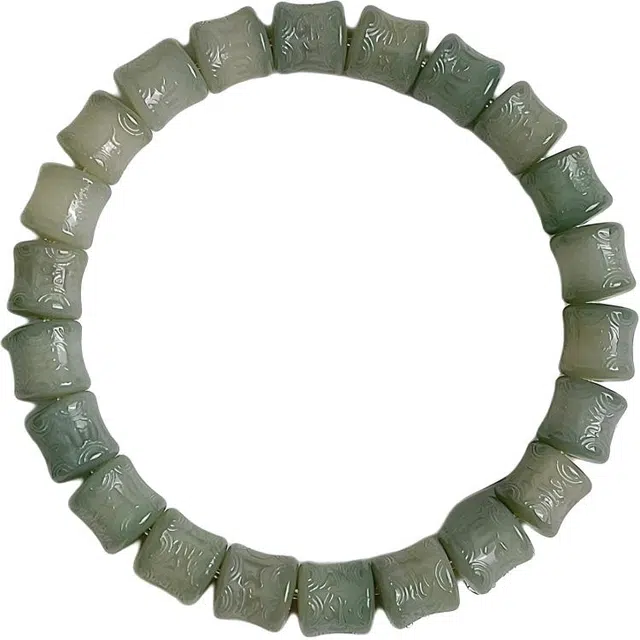 聆听花开 新中式六字箴言简约复古国风小众文玩吉祥纳福文艺风雅多宝竹节气质轻奢高级感盘玩佛珠手饰#好运 菩提根 手串 女款