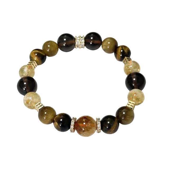 千叶珠宝 曜灵金环 虎眼石 大气有格调招财轻奢高级感小众设计感简约大方#好运天然 黄水晶 手串 男女同款情侣款