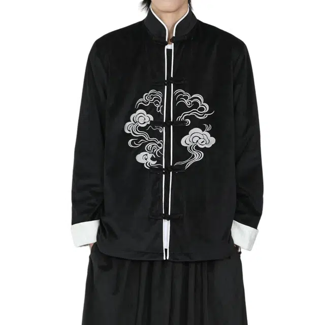 加荣 春秋季日常通勤舒适透气衬衫袖男款今年流行爆款潮流刺绣设计唐装新中式风格男士个性新潮穿着外套 男女同款