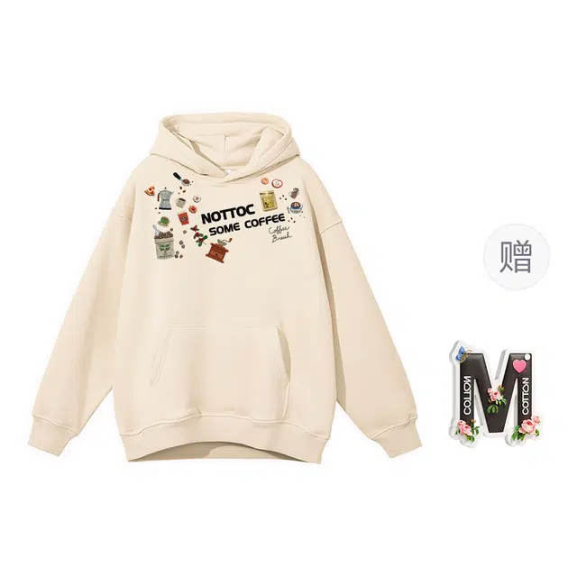 棉购 通勤百搭时尚宽松帽衫美式卫衣 女款