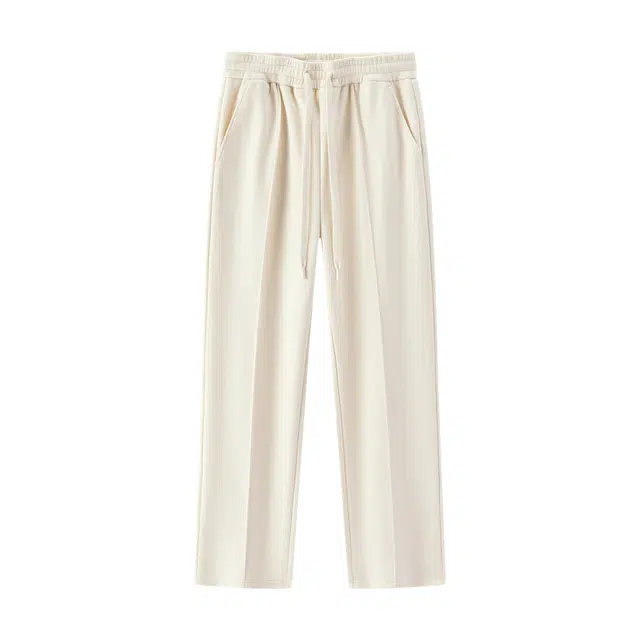 森马 加绒肌理分割直筒裤纯色甜美风自然腰休闲裤 女款