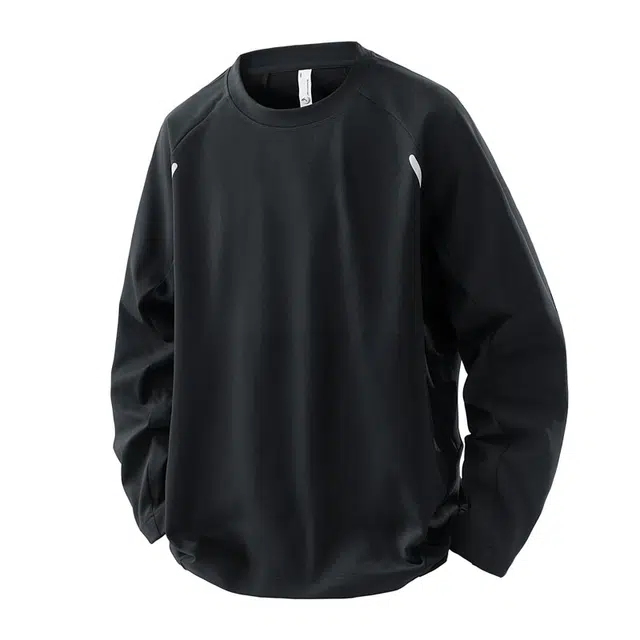 希越 都市运动户外日系潮牌雪花纹理感设计吸湿速干防紫外线上衣宽松圆领外套男女生情侣同款卫衣 男款