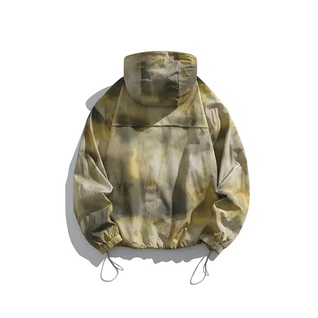 领航骆驼  山系户外情侣款秋季迷彩扎染上衣防泼水防风耐磨登山服外套  夹克  男女同款