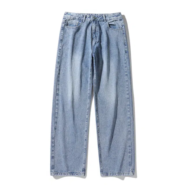 海尔斯 百搭复古休闲直筒牛仔裤 男款