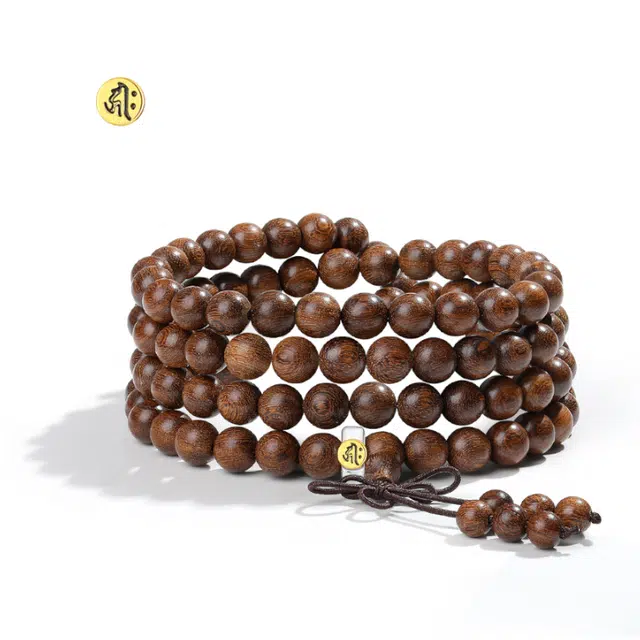 【普陀山官方】 普陀山文创 纳八方财气 聚天下福缘新中式生肖守护神佛珠文玩盘串 礼盒#好运 金丝檀木 手串 男女同款情侣款