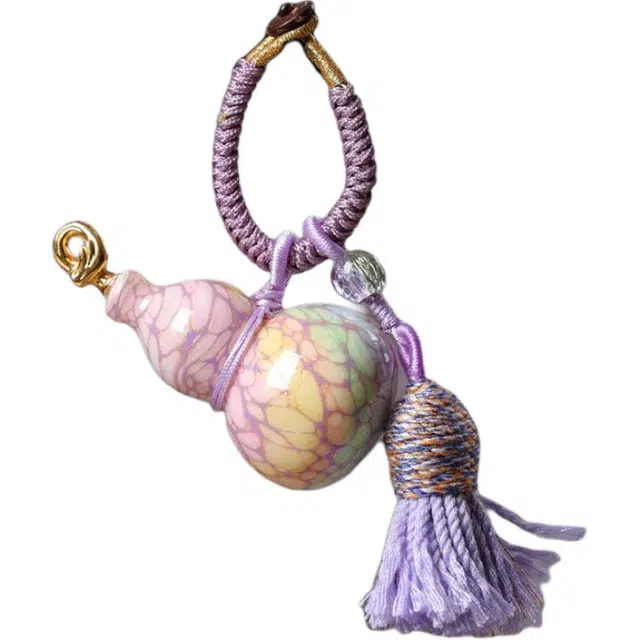 得笙陌 彩漆葫芦流苏福禄吉祥挂饰古风新中式#好运 大漆 木作挂件 男女同款情侣款