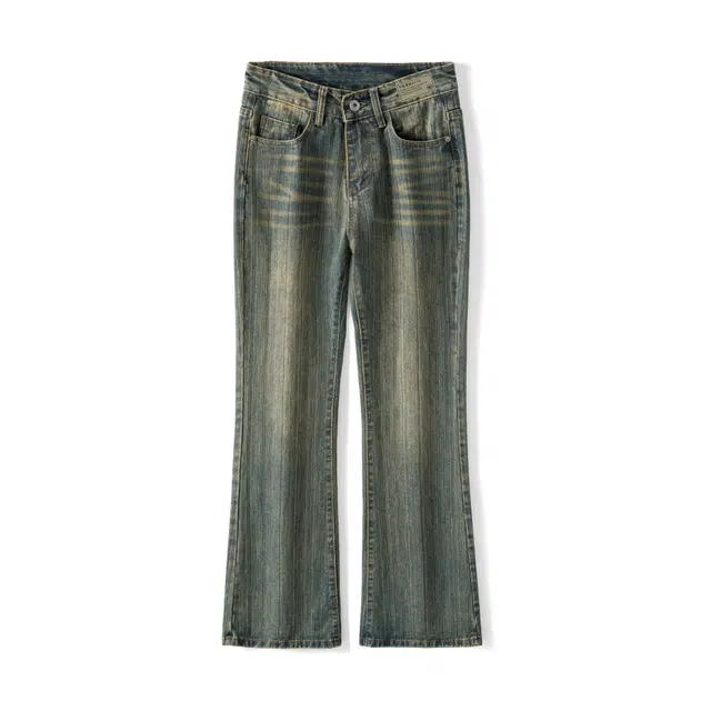 下层基础 水洗复古做旧宽松透气柔感不硬舒适出街通勤休闲百搭直筒牛仔裤 男女同款