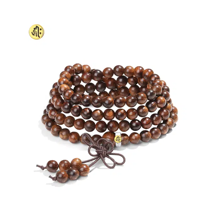 【普陀山官方已过香】 普陀山文创 纳八方财气 聚天下福缘新中式生肖守护神多圈叠戴佛珠 礼盒#好运 花梨木 手串 男女同款情侣款
