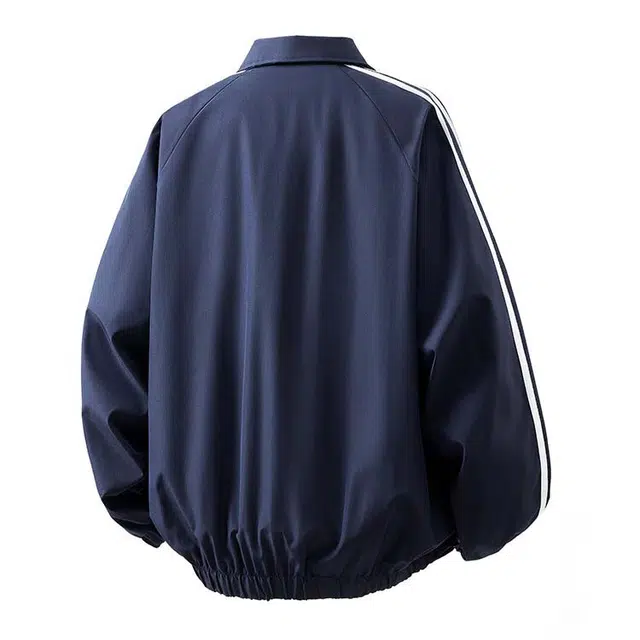 艾梵斯贝 美式复古潮流学院风刺绣字母徽章高级感无性别日常通勤百搭宽松休闲潮酷翻领拼接夹克 男女同款