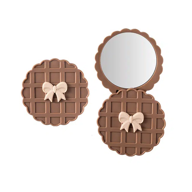 格安诺双面小圆镜化妆旅行旋转便携镜子女孩补妆轻薄镜子高清镜面 折叠镜随身小镜