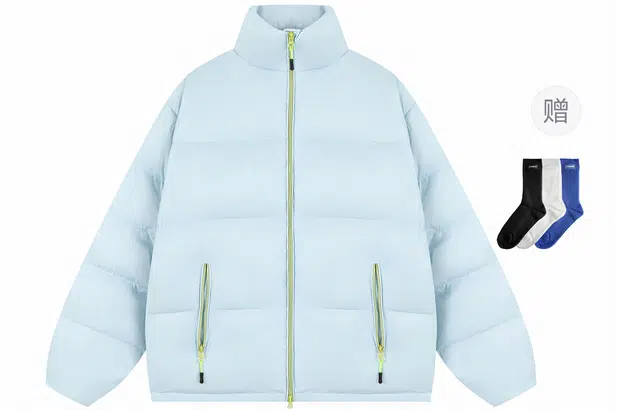 港仔文艺男 撞色拉链口袋多巴胺色系立领简约宽松加厚保暖防寒锁温面包服休闲百搭潮流排骨棉服 男女同款