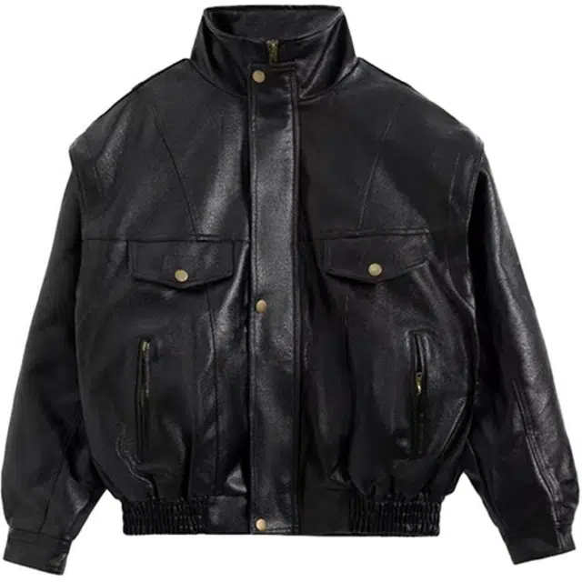 爱肯 美式高街复古简约纯色舒适百搭多口袋设计感上衣外套时尚潮流宽松柔软夹克 男女同款