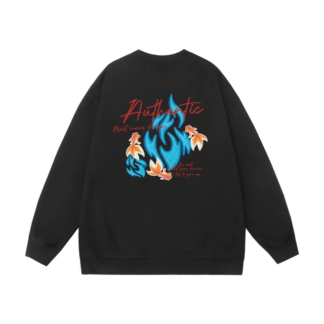 棉基因 早秋童趣职场学院高街时尚潮牌简约潮男青少年复古男装减龄感通勤高级感韩系穿搭女士基础款无帽打底衫慵懒风女圆领卫衣 男女同款