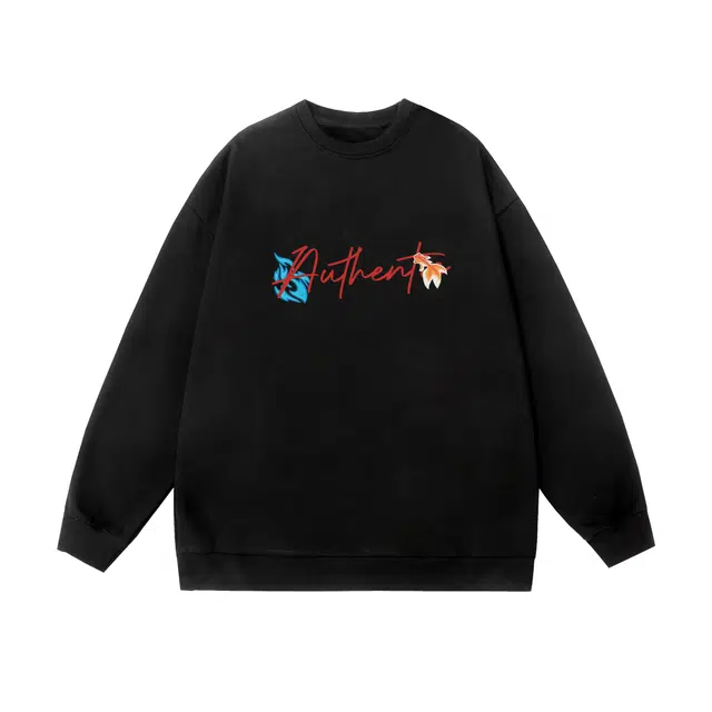 棉基因 早秋童趣职场学院高街时尚潮牌简约潮男青少年复古男装减龄感通勤高级感韩系穿搭女士基础款无帽打底衫慵懒风女圆领卫衣 男女同款