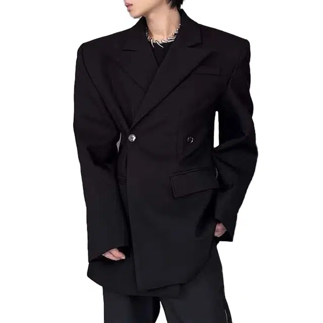 艾梵斯贝 美式复古潮流高级感日常通勤休闲商务老钱风简约设计款日系修身立体廓形春秋款西装 男女同款