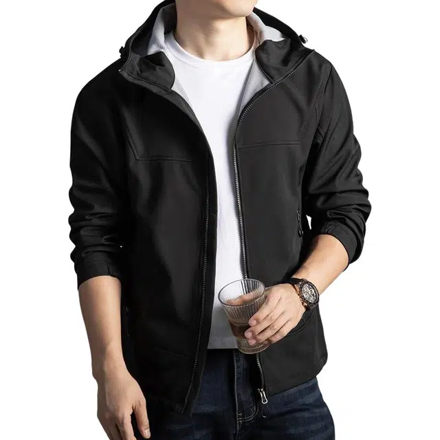 卡丹狄诺 防风抗皱秋季连帽外套舒适轻奢品质运动户外休闲夹克 男款