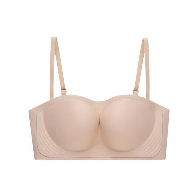 北极绒 无肩带内衣女小胸聚拢防滑抹胸无钢圈隐形无痕含笑文胸 女款