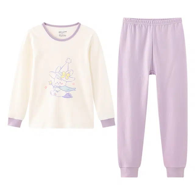 红豆 女童秋衣秋裤保暖青少年套装纯棉舒适内衣