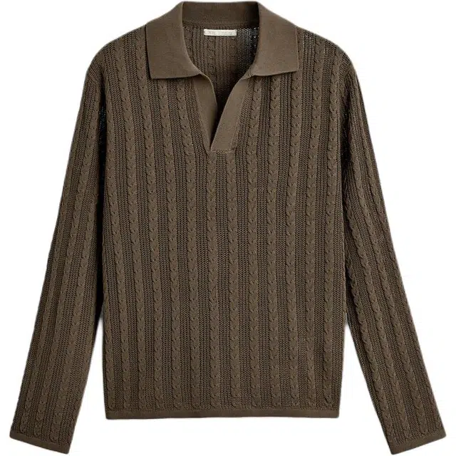 ZARA Comfort Knit Polo Long Sleeve