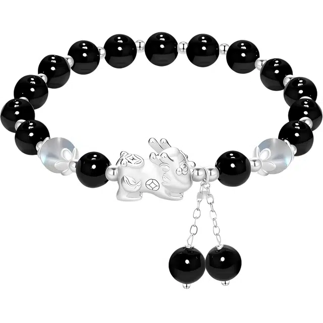素于 【到手二件】新中式文玩小众百搭轻奢潮流创意高级感手饰招财貔貅八方来财转运珠盘玩#好运 黑檀 手串 男女同款情侣款