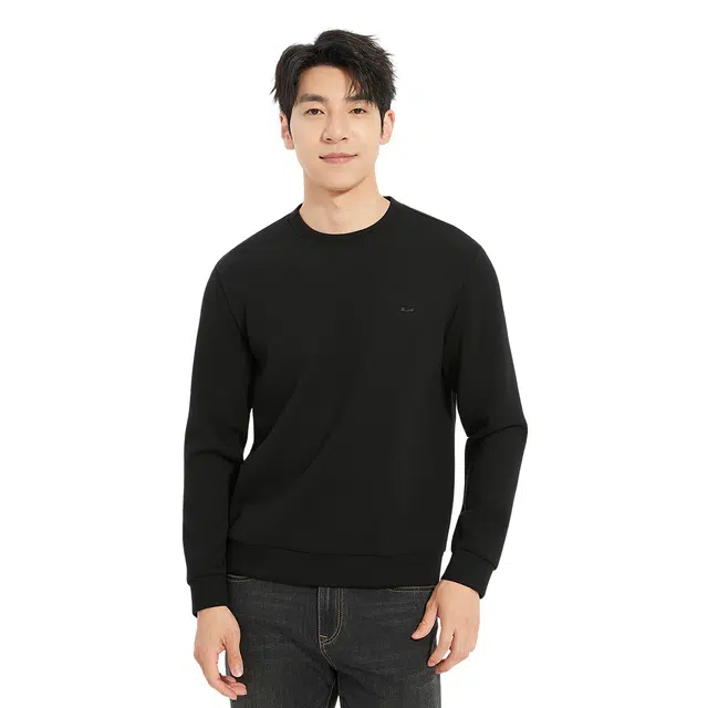 利郎 商务休闲纯色圆领质感简约百搭秋季卫衣 男款