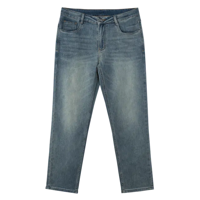 美特斯邦威 复古美式街头休闲百搭水洗垂感直筒通勤牛仔裤 男女同款