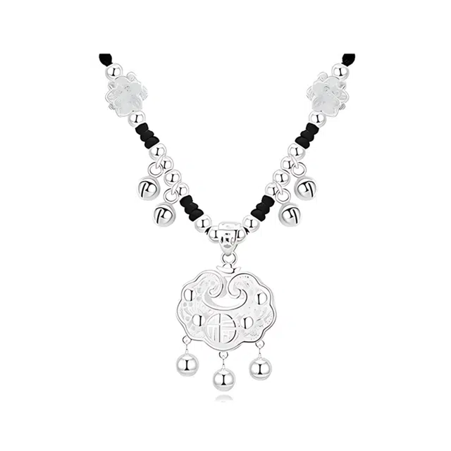 【吉祥纳福】 正大福 长命锁 国风清冷古典温婉轻奢小众设计气质新中式创意高级感平平安安百搭首饰锁骨链#好运 合金 项链 男女同款情侣款