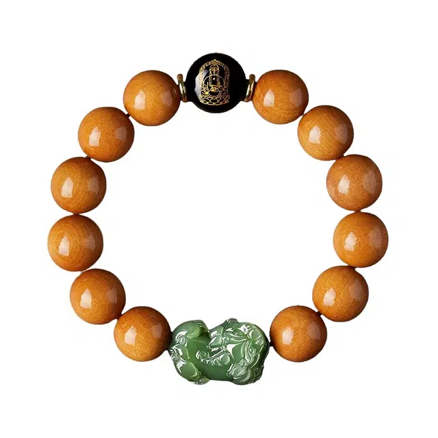 宣华意 国潮新中式复古典雅大气轻奢高端 招财貔貅十二生肖本命年转运佛珠文玩手链 财源广进 平安纳福#好运 桃木 手串 男女同款情侣款