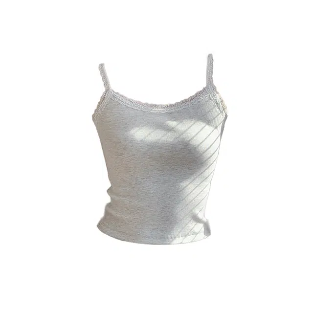 黑恐龙 纯色吊带蕾丝内搭设计感小众薄款无胸垫甜辣打底上衣外穿背心 女款