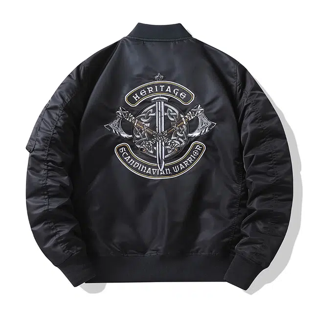 北极绒 飞行员男重工刺绣棒球服大码外套工装潮流夹克 男款