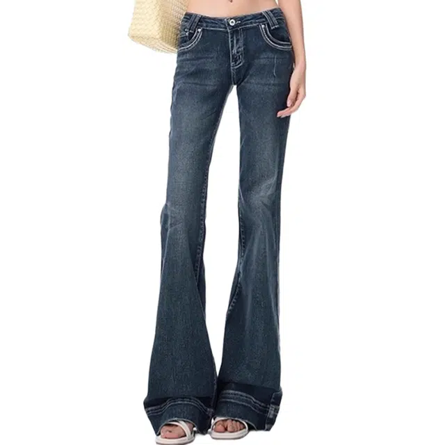 苏九儿 微喇修身显瘦马蹄喇叭牛仔裤 女款