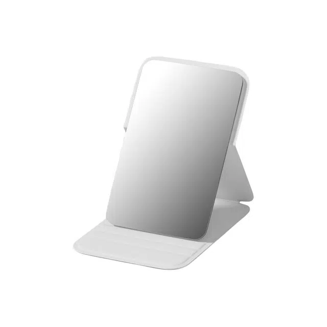 格安诺小镜子随身携带女简约手持宿舍桌面可立超迷你学生便携折叠化妆镜高清镜面 立式镜