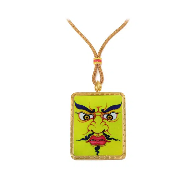 【百无禁忌百财来】 玉临门 时来运转国风黄财神唐卡藏式吊坠 藏传佛教护身符能量加持 吉祥#好运 合金 项链 男女同款情侣款