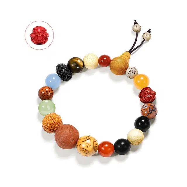 百慕眸 十八籽招财纳福国潮复古灵隐佛珠转运珠十二生肖本命年龙年新中式手饰 菩提根 手串 男女同款情侣款 礼盒 甄选好物