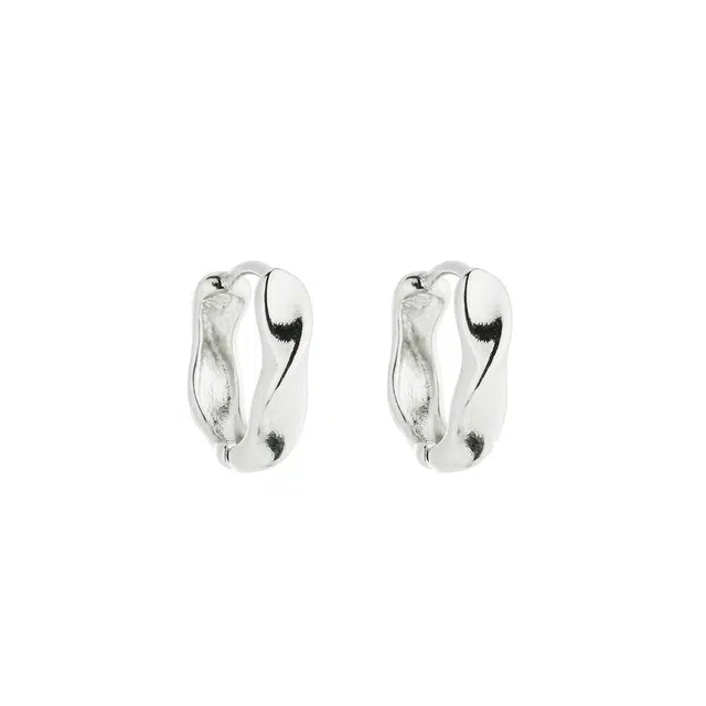 【简约几何肌理感】 攸委 精致细腻气质不规则素圈通勤耳钉 冷淡风波浪极简金属耳环 合金 小众设计时尚百搭耳圈耳饰 男女同款情侣款