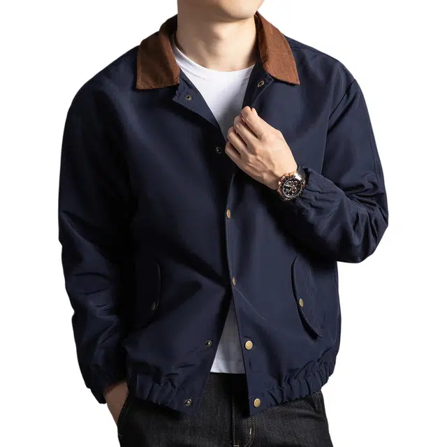 卡丹狄诺 男士美式经典复古潮流工装外套高街风撞色翻领宽松百搭户外休闲春秋季飞行员夹克男 男女同款