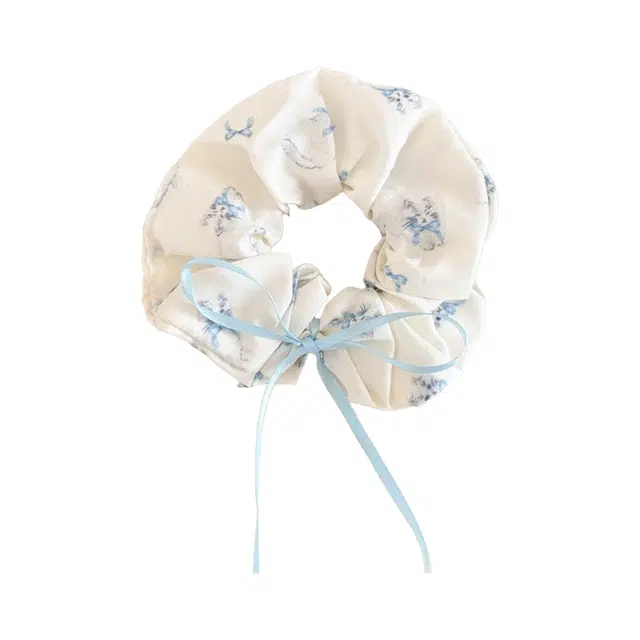 前方大荒野 蝴蝶结小猫大肠圈萌趣猫咪清新文雅温柔迷人少女心精致小巧日常百搭扎马尾#好运 棉麻 发圈 女款