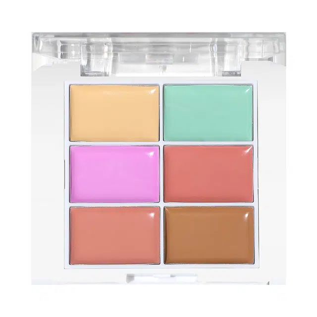 拉美拉 修容师六色清透遮瑕膏无暇持久遮痘印黑眼圈 丝绒易上色自然 伪素颜学生通勤彩妆