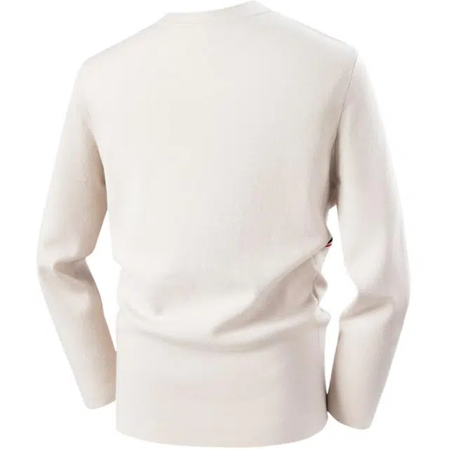 红豆 高克重羊毛暖衫细腻亲肤绒圆领秋冬保暖针织衫打底衫上衣毛衣 男款