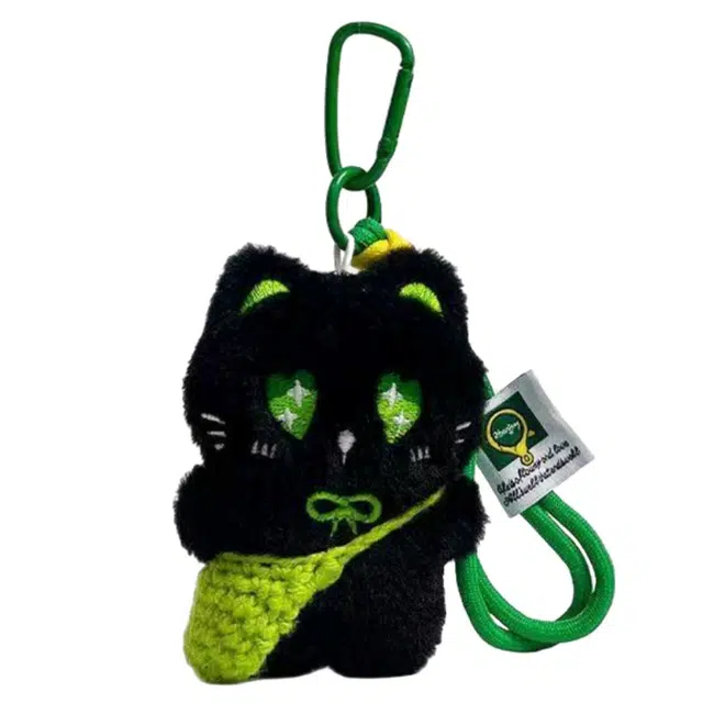 Black Cat Plush Keychain