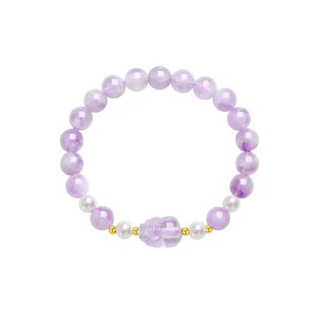 周大生 只进不出 紫气东来新中式轻奢质感小众精致时尚百搭好运福气礼盒好运天然 紫水晶 手串 女款