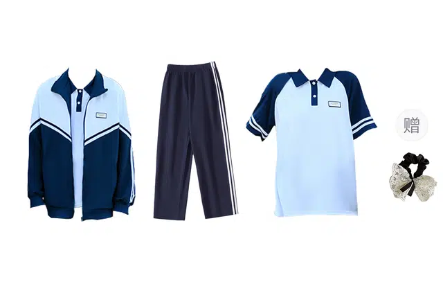 涂诗菲 学院风拼接撞色通勤气质简约显瘦外套学生班服运动会情侣套装