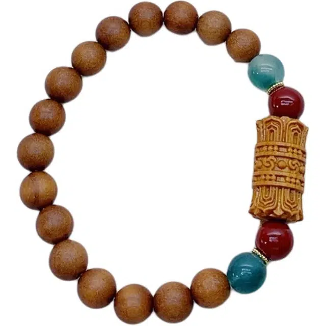 得笙陌 莲花珠复古简约转运禅意手链#好运 芭比檀香 木作手串 男女同款情侣款