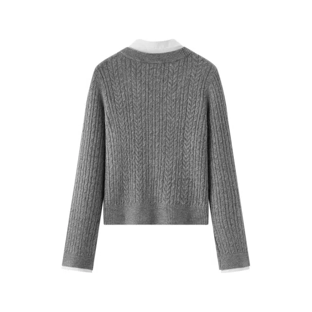 森马 针织开衫冬季字母常规甜美风截短上衣 女款