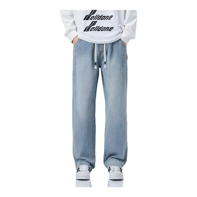 太子龍 美式复古潮牌设计感简约牛仔裤 男款