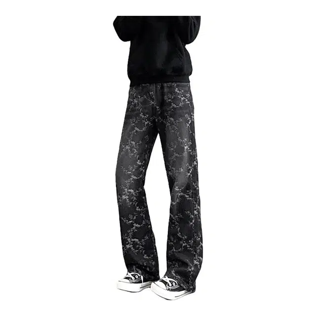 海尔斯 简约百搭高街做旧水洗舒适中腰修身直筒牛仔裤 男款